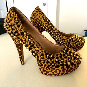 Steve Madden Spike Platform Leopard Heels